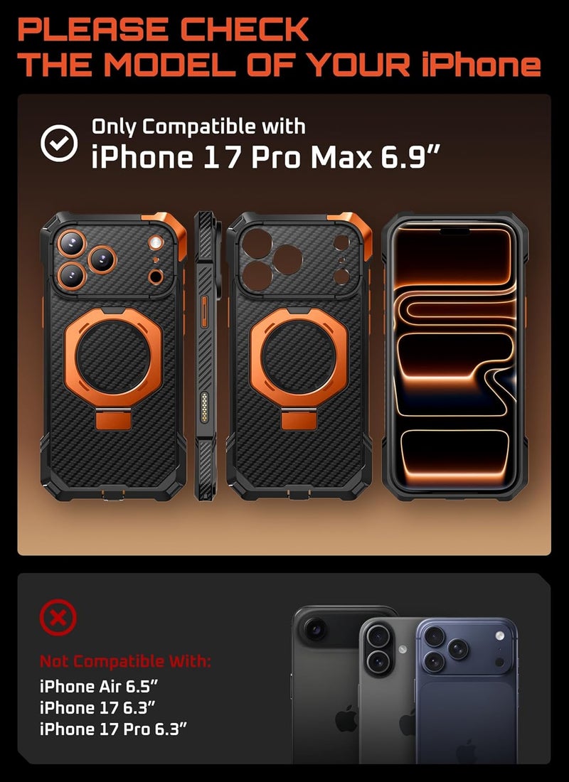 SupCase for iPhone 17 Pro Max Case with Kickstand (Unicorn Beetle Grip), [Camera Control Cover] [Compatible with MagSafe] [Military-Grade Drop Protection] Aramid Fiber Magnetic Phone Case, AramidOG - Image 2